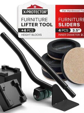 Felt Furniture Sliders for Hardwood Floors & Furniture Lifter Tool Set - 4 PCS 3